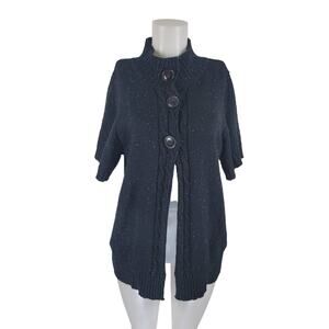 Venezia Tight Knit Black Speckle Sweater Short Sleeve Top 14/16